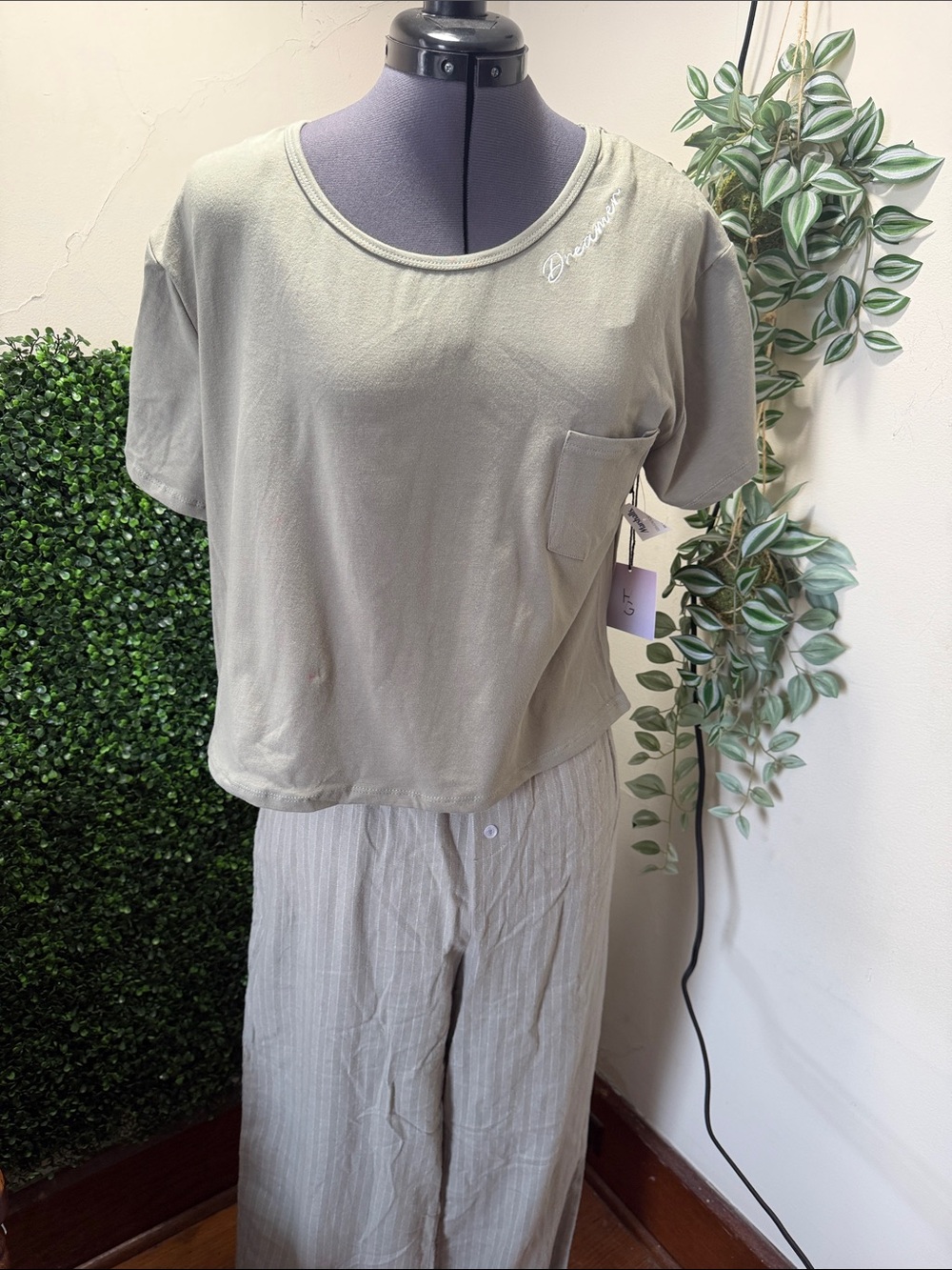 Dreamers Olive Short Sleeve Pocket Tee
